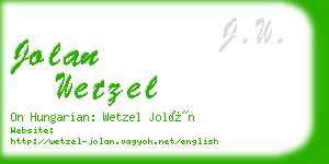 jolan wetzel business card